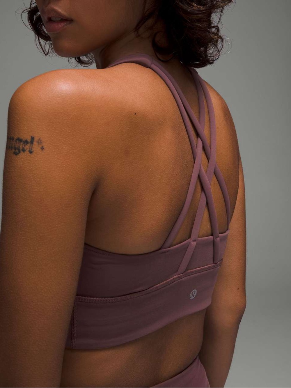 191.2 Lululemon Energy High-Neck Longline Tough Bra B–D Cups Dark Oxide - Picture 4 of 8